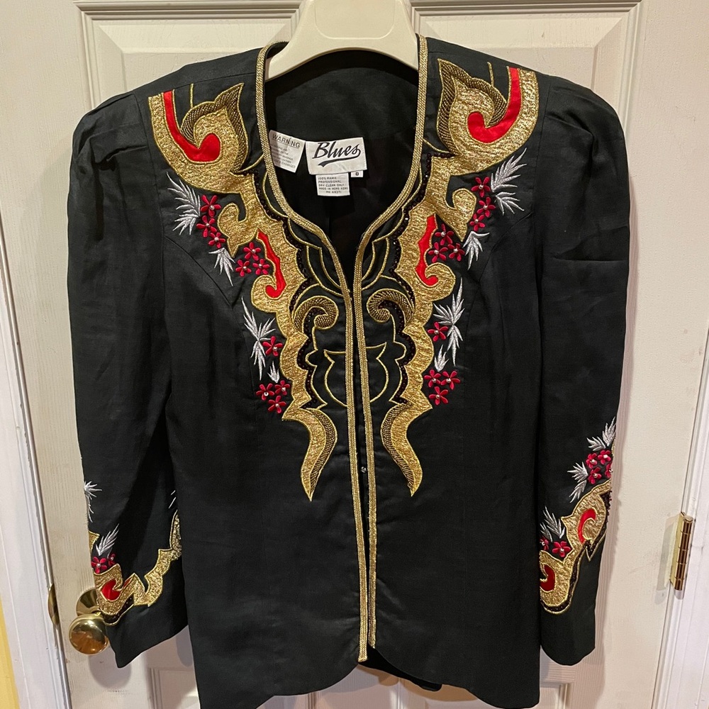Size 8 embellished black blazer